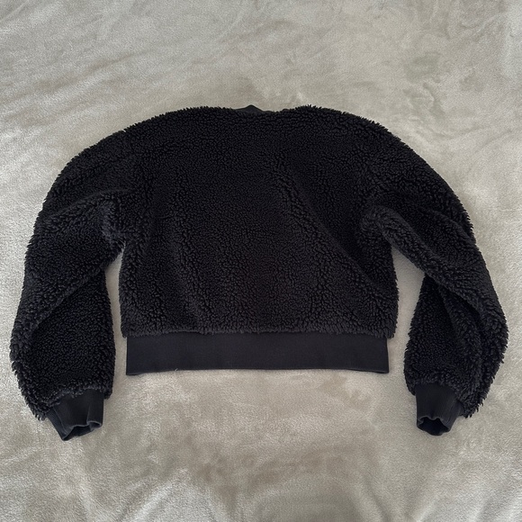 Uniqlo Black Windproof Outer Fleece Ribbed Blouson - Women's X-Small - Picture 3 of 6